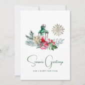 Moderne minimalistische elegante gebladerte Vrolij Feestdagenkaart (Voorkant)