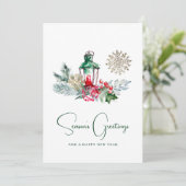 Moderne minimalistische elegante gebladerte Vrolij Feestdagenkaart (Staand voorkant)