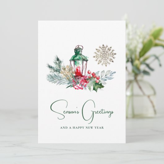 Moderne minimalistische elegante gebladerte Vrolij Feestdagenkaart (Staand voorkant)