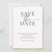 Moderne minimalistische elegante geborstelde goude save the date (Voorkant)
