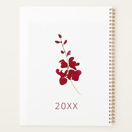Moderne minimalistische elegante glam bloemenmeisj planner (Achterkant)