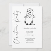 Moderne minimalistische elegante gnoom kerstfeest kaart (Voorkant)