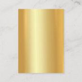 Moderne minimalistische elegante gouden look Sjabl Visitekaartje (Achterkant)