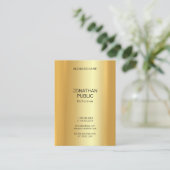 Moderne minimalistische elegante gouden look Sjabl Visitekaartje (Staand voorkant)