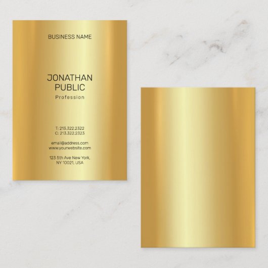 Moderne minimalistische elegante gouden look Sjabl Visitekaartje (Voorkant / Achterkant)