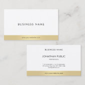 Moderne minimalistische elegante gouden Sjabloon P Visitekaartje (Voorkant / Achterkant)