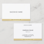 Moderne minimalistische elegante gouden witte prof visitekaartje (Voorkant / Achterkant)