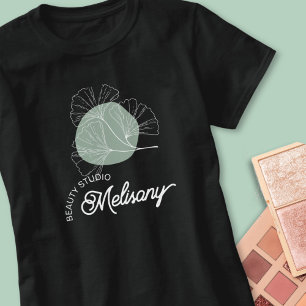 Moderne minimalistische Elegante Groene Bloemenlij T-shirt