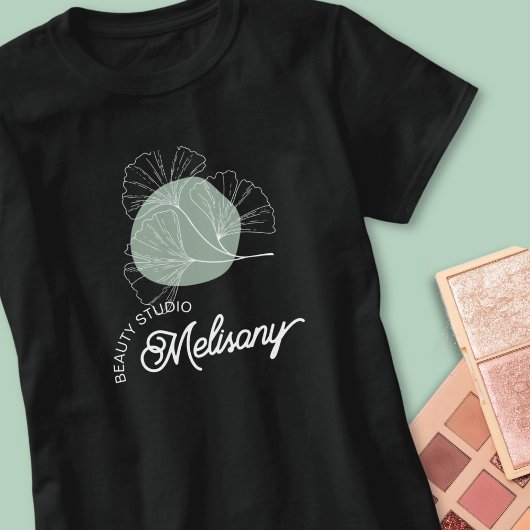 Moderne minimalistische Elegante Groene Bloemenlij T-shirt