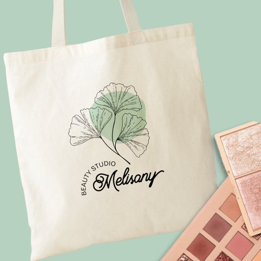 Moderne minimalistische Elegante Groene Bloemenlij Tote Bag