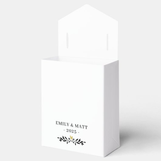 Moderne minimalistische Elegante Hart Bruiloft Fav Bedankdoosjes (Geopend)