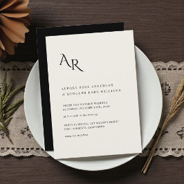 Moderne Minimalistische Elegante Ivoor Zwarte Trou Kaart