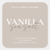 Moderne Minimalistische Elegante Kaars Label (Voorkant)