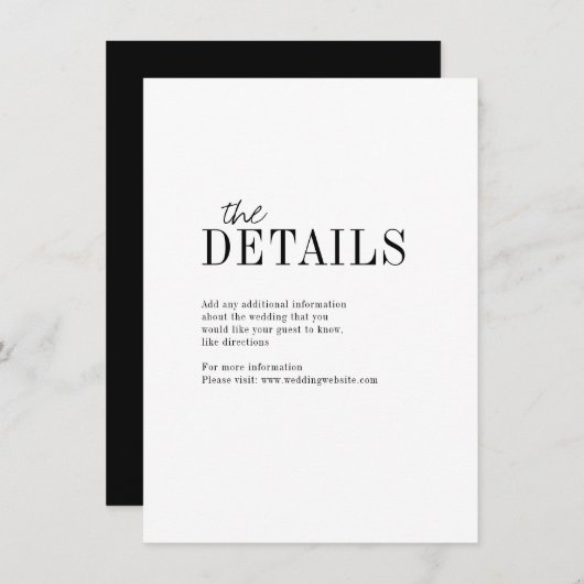 Moderne, minimalistische, elegante kaart met typog (Voorkant / Achterkant)