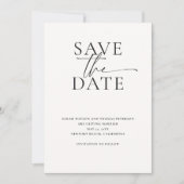 Moderne minimalistische elegante kalligrafie Chic  Save The Date (Voorkant)