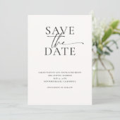 Moderne minimalistische elegante kalligrafie Chic  Save The Date (Staand voorkant)