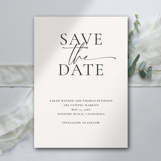 Moderne minimalistische elegante kalligrafie Chic  Save The Date