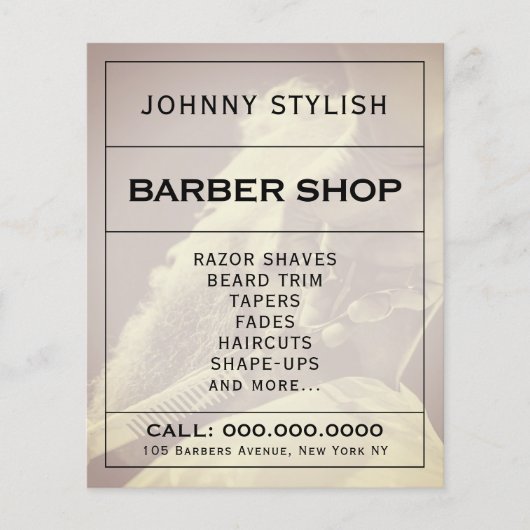 Moderne, minimalistische elegante kappers flyer (Voorkant)