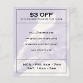 Moderne, minimalistische elegante kappers flyer (Achterkant)