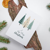 Moderne minimalistische elegante kerstpijnbomen feestdagen kaart