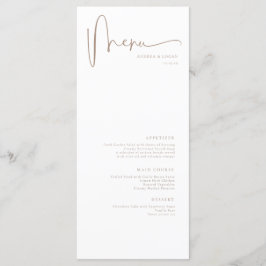 Moderne minimalistische elegante klassieke bruilof menu
