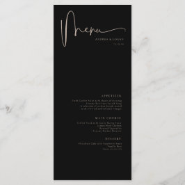 Moderne minimalistische elegante klassieke bruilof menu