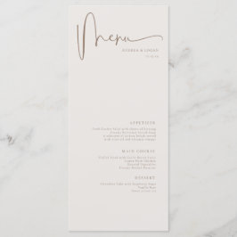 Moderne minimalistische elegante klassieke bruilof menu