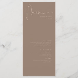 Moderne minimalistische elegante klassieke bruilof menu