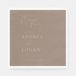 Moderne minimalistische elegante klassieke bruilof servet