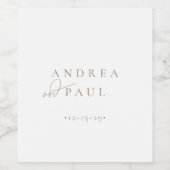 Moderne minimalistische elegante klassieke bruilof wijn etiket (Enkel label)