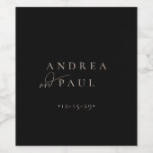 Moderne minimalistische elegante klassieke bruilof wijn etiket (Enkel label)