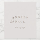 Moderne minimalistische elegante klassieke bruilof wijn etiket (Enkel label)