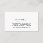 Moderne minimalistische elegante klassieke profess visitekaartje (Achterkant)