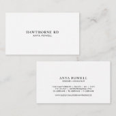 Moderne minimalistische elegante klassieke profess visitekaartje (Voorkant / Achterkant)