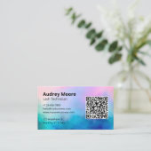 Moderne minimalistische Elegante Logo QR-code wimp Visitekaartje (Staand voorkant)