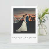 Moderne Minimalistische Elegante Luxe Bruiloft Kaart (Staand voorkant)