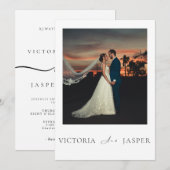 Moderne Minimalistische Elegante Luxe Bruiloft Kaart (Voorkant / Achterkant)