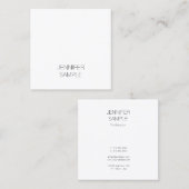 Moderne minimalistische elegante luxe Sjabloon Vierkante Visitekaartje (Voorkant / Achterkant)