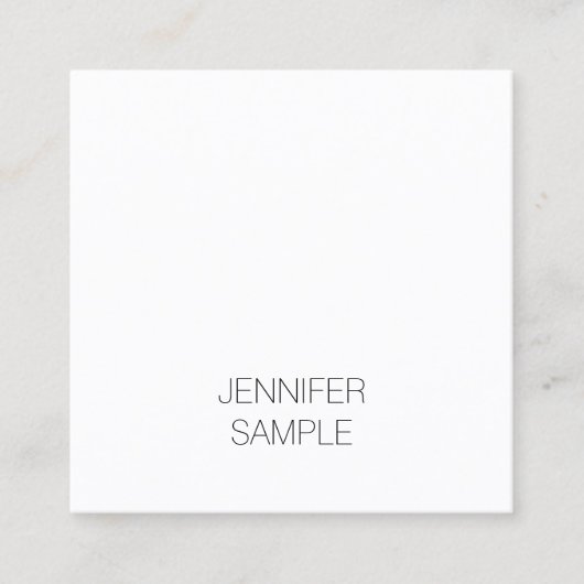 Moderne minimalistische elegante luxe Sjabloon Vierkante Visitekaartje (Voorkant)