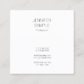 Moderne minimalistische elegante luxe Sjabloon Vierkante Visitekaartje (Achterkant)