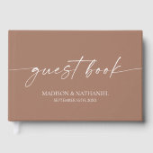 Moderne minimalistische elegante Mocha Mousse brui Gastenboek (Voorkant)