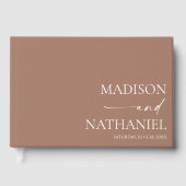 Moderne minimalistische elegante Mocha Mousse brui Gastenboek (Voorkant)