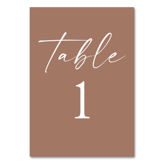 Moderne minimalistische elegante Mocha Mousse brui Kaart (Achterkant)