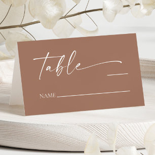 Moderne minimalistische elegante Mocha Mousse brui Plaatskaartje