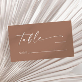 Moderne minimalistische elegante Mocha Mousse brui Plaatskaartje