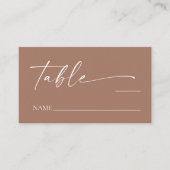 Moderne minimalistische elegante Mocha Mousse brui Plaatskaartje (Voorkant)
