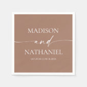 Moderne minimalistische elegante Mocha Mousse brui Servet (Voorkant)