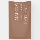 Moderne minimalistische elegante Mocha Mousse brui Spandoek (Verticaal)