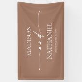 Moderne minimalistische elegante Mocha Mousse brui Spandoek (Verticaal)