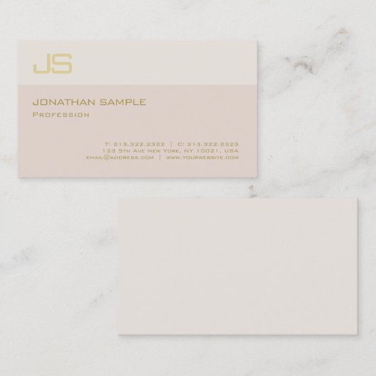 Moderne minimalistische elegante monogram Creatiev Visitekaartje (Voorkant / Achterkant)